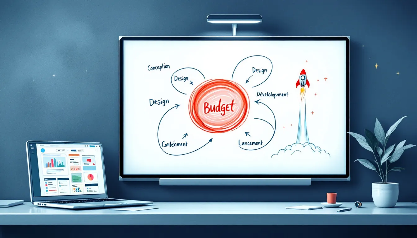 Un tableau de budget pour la création d'un site internet.